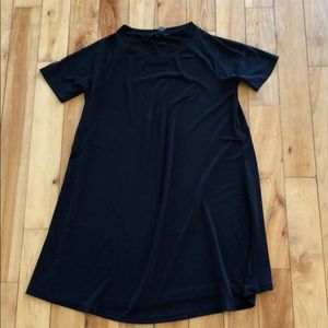 Black dress with sheer shoulders